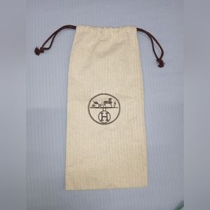 Hermes drawstring dustbag 13.5 x 6.5 in